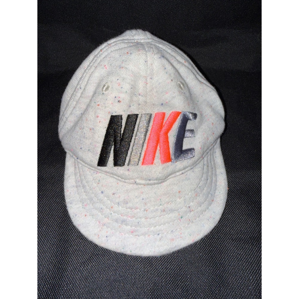 Nike Newborn Baby Baseball Cap Grey Confetti Speckle Embroidered Logo Hat